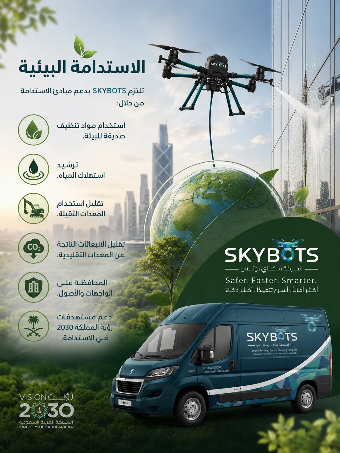الاستدامة البيئية والطاقة النظيفة في SKYBOTS