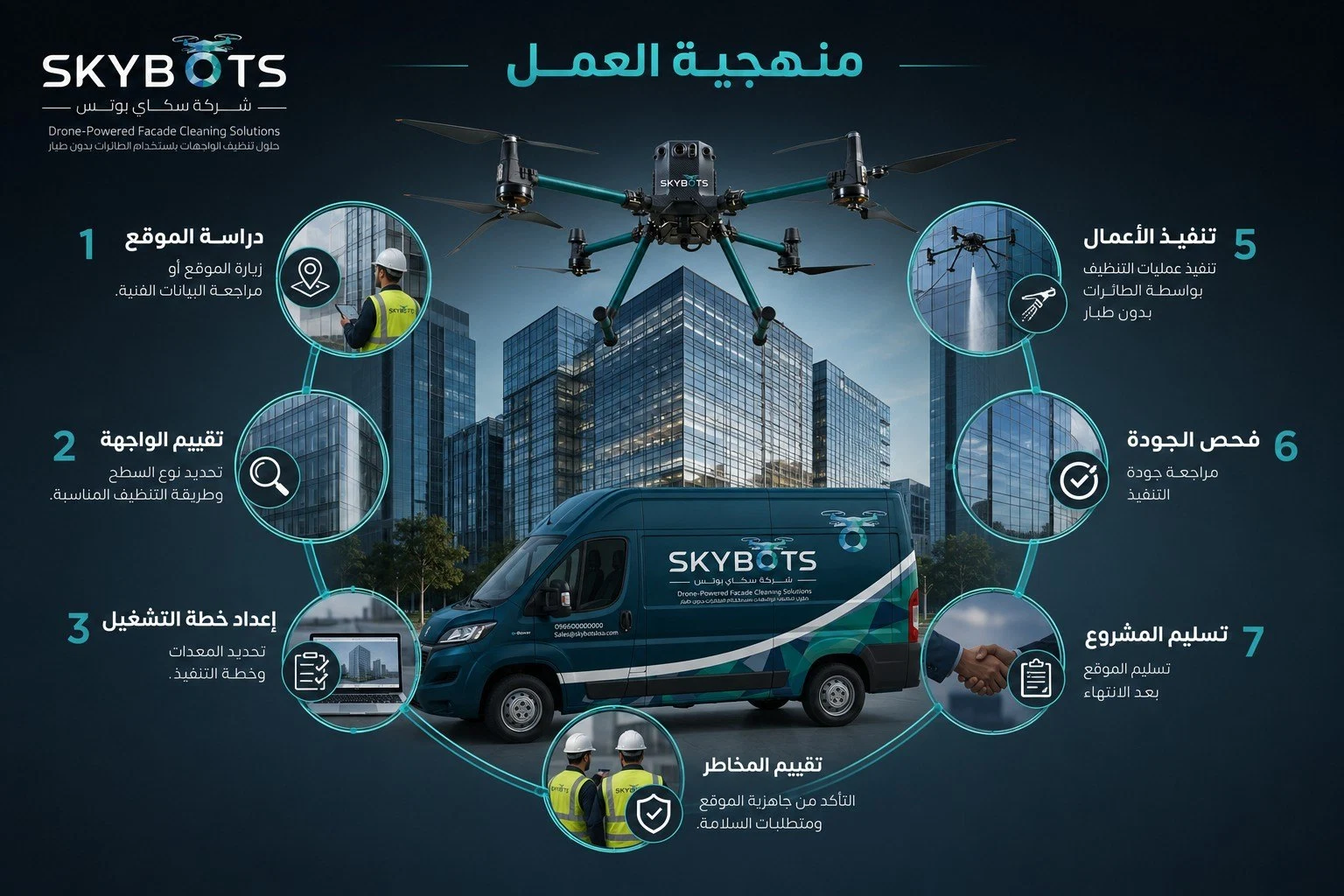 منهجية عمل SKYBOTS التفصيلية