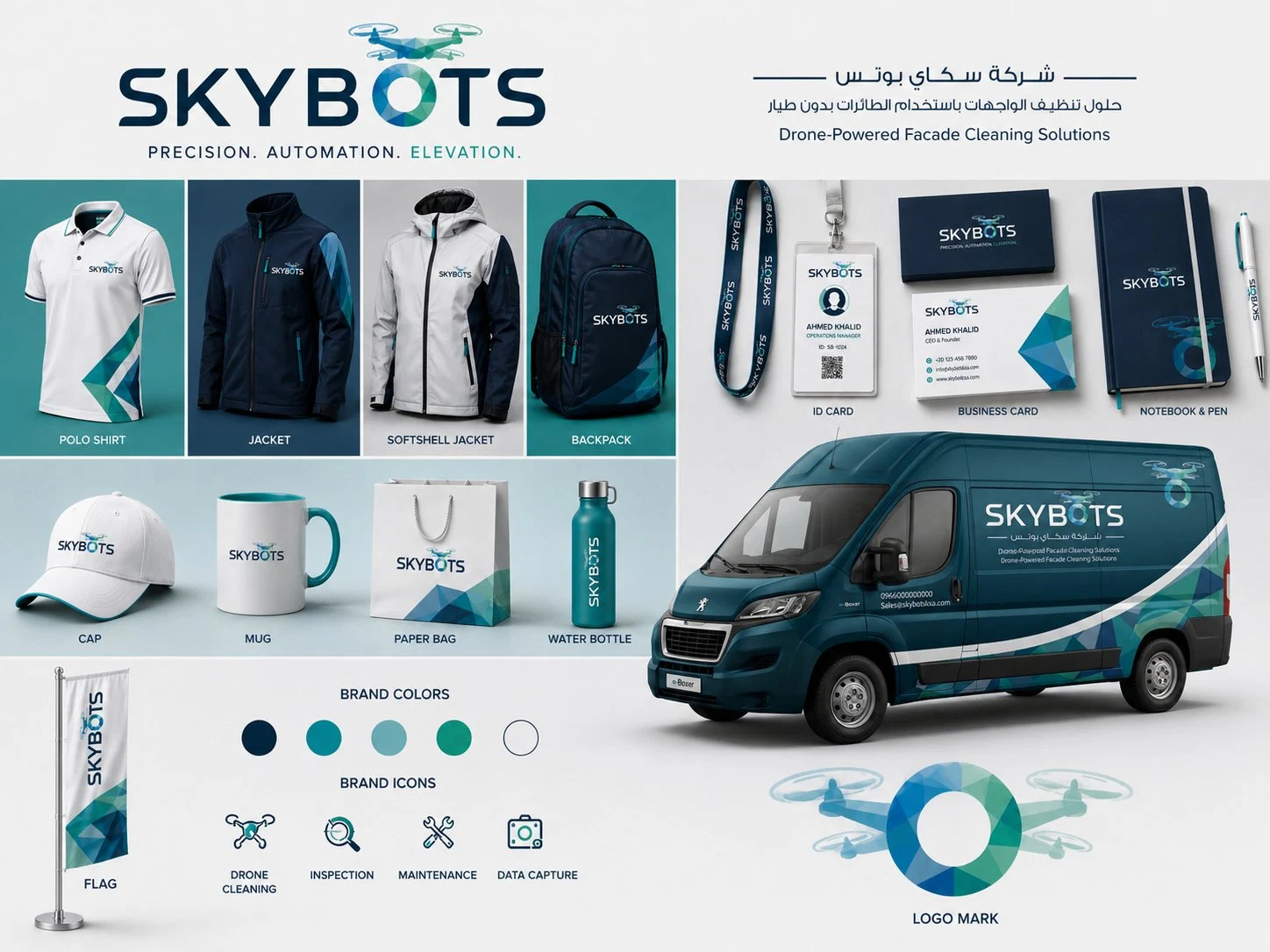 الهوية البصرية لشركة SKYBOTS